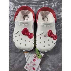 Crocs Hello Kitty Classic Clogs 50th Anniversary Red White Blue Youth Big Kid J2